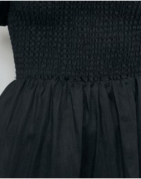 AERE - Olana Shirred Linen Midi Dress