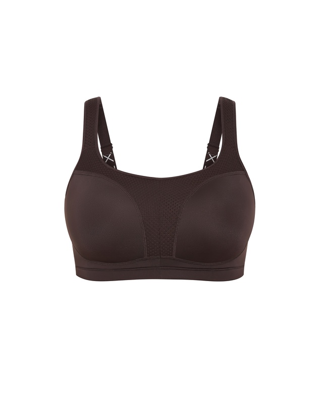 City Chic - Plus size Contour Underwire Sports Bra - chocolate