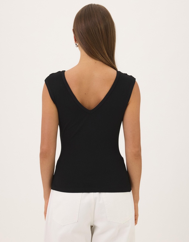 Atmos&Here - Sienna Cap Sleeve V-Neck T-Shirt