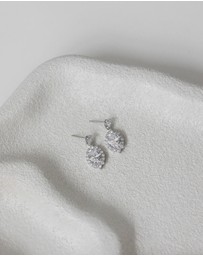 The White Collection - Anna - Classic Art Deco Silver Bridal Earrings