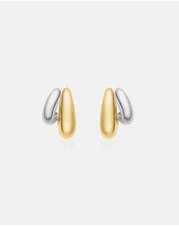 Ania Haie - Ania Haie Two-Tone Dome Stud Hoop Earrings
