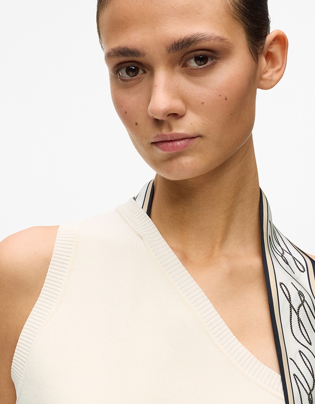 Karl Lagerfeld - Scarf Print Knit Top