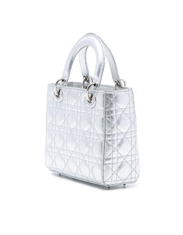 Pre-Loved by Azura Reborn - Pre-Loved Small Metallic Grained Calfskin Cannage My ABCDior Lady Dior