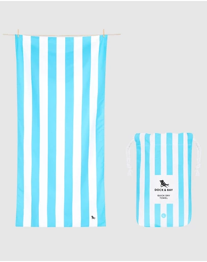 Dock & Bay - Beach Towel Cabana Light Collection L Tulum Blue