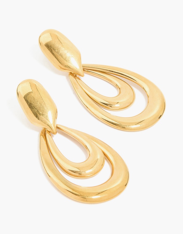 Lovisa - Waterproof Gold Plated Stainless Steel Double Doorknocker Earrings