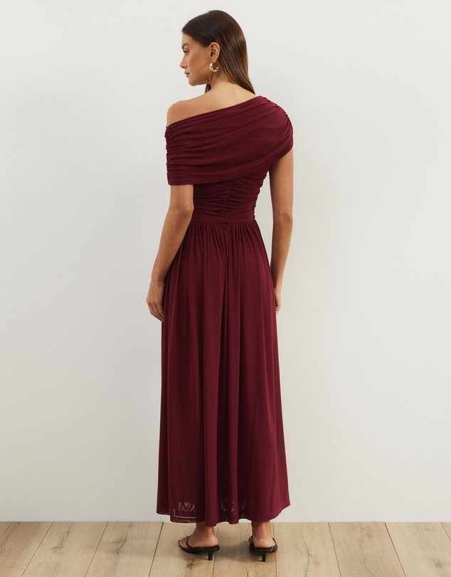 Atmos&Here - Winnie Off Shoulder Mesh Maxi Dress