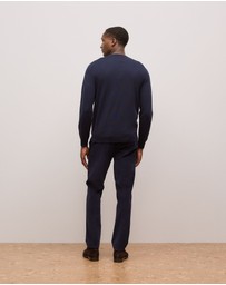 Trenery - Merino V Neck in Night Sky