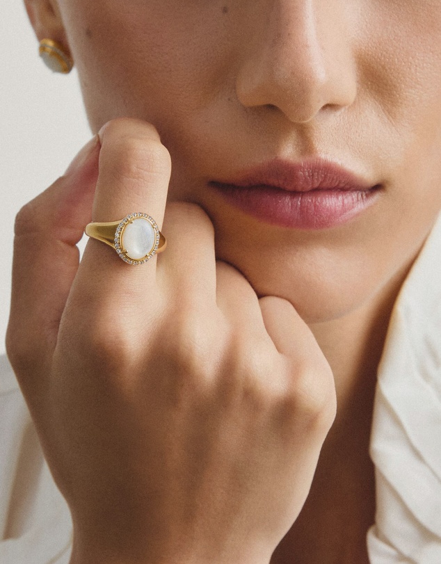 THOMAS SABO - THOMAS SABO Halo ring with mother-of-pearl and zirconia
