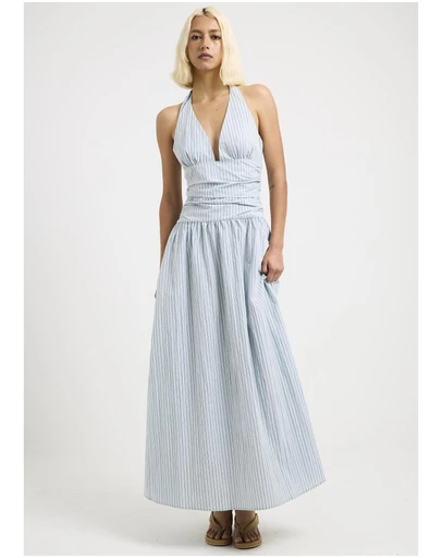 Subtitled - Alex Plunge Striped Maxi Dress
