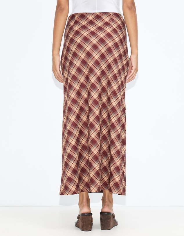 Dazie - Bronte Bias Cut Check Maxi Skirt