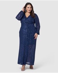 Pink Dusk by Curve Project - All I Want Sequin Maxi Dress