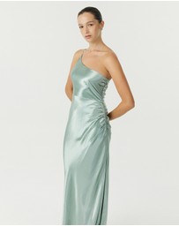 Third Form - Satin Gather One Shoulder Dress