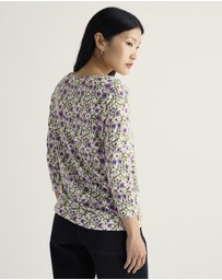 Seasalt - Seasalt Cornwall Multi Kellow 3/4 Sleeve Jersey Top