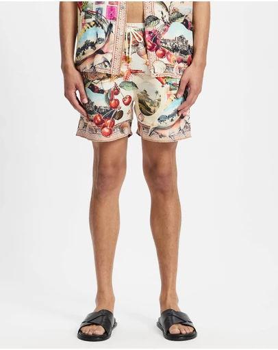 Camilla - Elastic Waist Mid Length Boardshorts