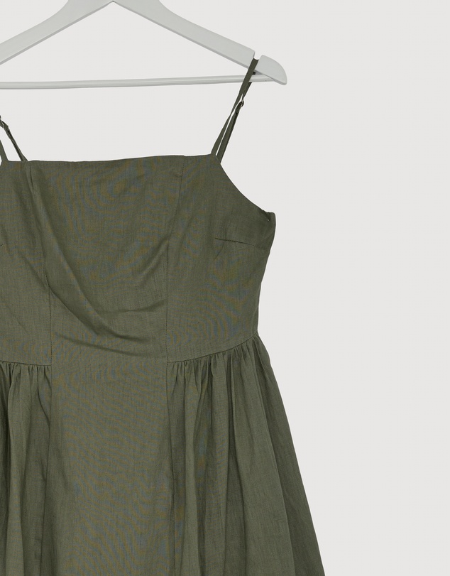 Revibe - Repaired AERE Gabriella Linen Midi Dress - AU 12