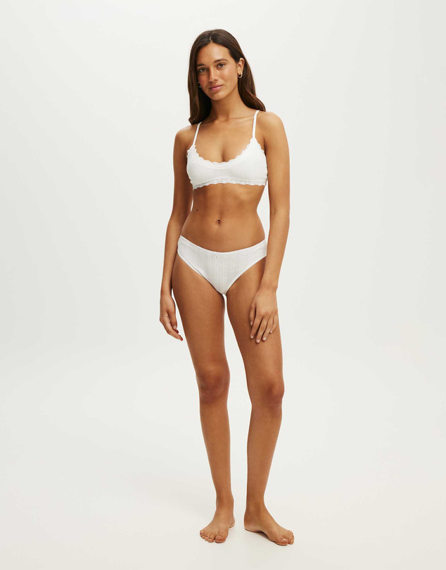 Cotton On Body - Cotton Pointelle Super Scoop Bralette