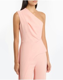 Carla Zampatti - Pale Rose Crepe One Shoulder Longline Top