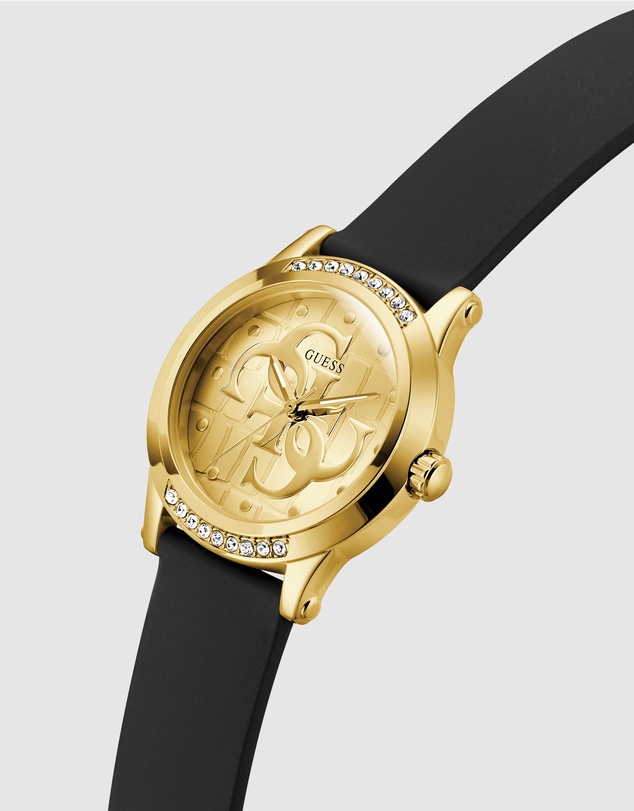 GUESS - Guess Ladies Black Gold Tone 36mm Analogue Watch