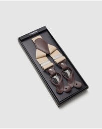 Politix - Leather Crosspatch Y-back Elastic Braces