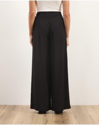 Atmos&Here - Liora Linen Blend Pants With Side Tie