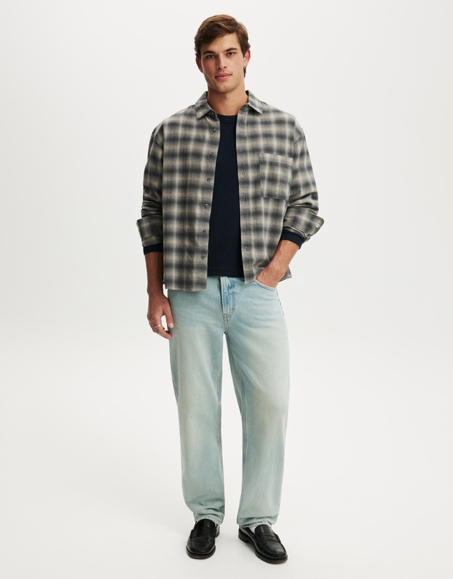 Cotton On - Cropped Fit Textured Long Sleeve T-Shirt