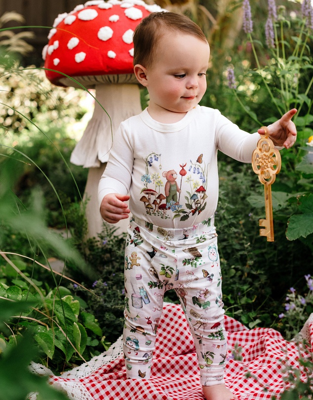 Fleur Harris - 'Mini Magic Gingham' Faraway Legging in Tapioca