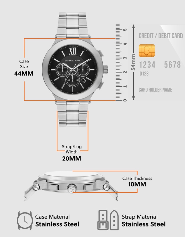 Michael Kors - Billie Silver Tone Chronograph Watch