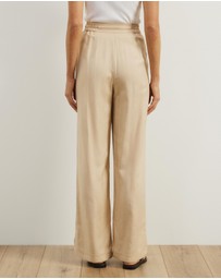 Atmos&Here - Dusk Tie Waist Linen Blend Pants
