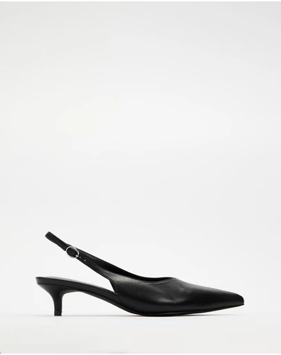 Atmos&Here - Stephanie Leather Sling Back Heels