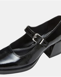 Steve Madden - Lisbon Black Crinkle Patent Mary Jane Loafers