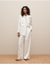 Trenery - Tailored Wide Leg Pant in White