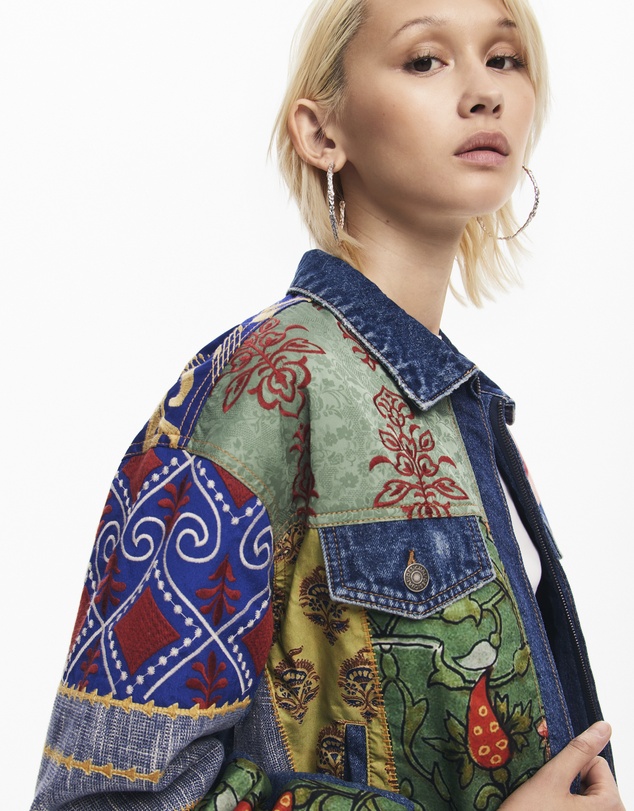 Desigual - Floral trucker denim jacket