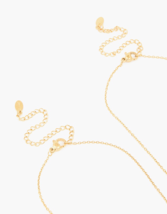 Lovisa - Waterproof Gold Plated Stainless Steel Cubic Zirconia Necklaces 2-Pack