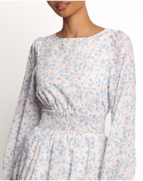 Petal & Pup - Roman Long Sleeve Maxi Dress - Blue Floral