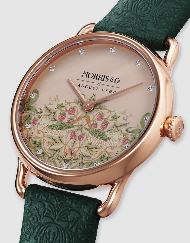 August Berg - Morris & Co 26mm Fennel Strawberry Thief Watch