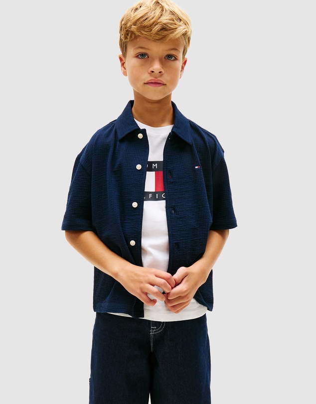 Tommy Hilfiger - Jersey Seersucker Shirt Ss - Kids