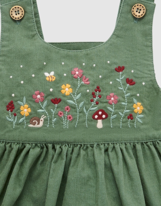 Purebaby - Embroidered Corduroy Pinnie -Kids-Babies