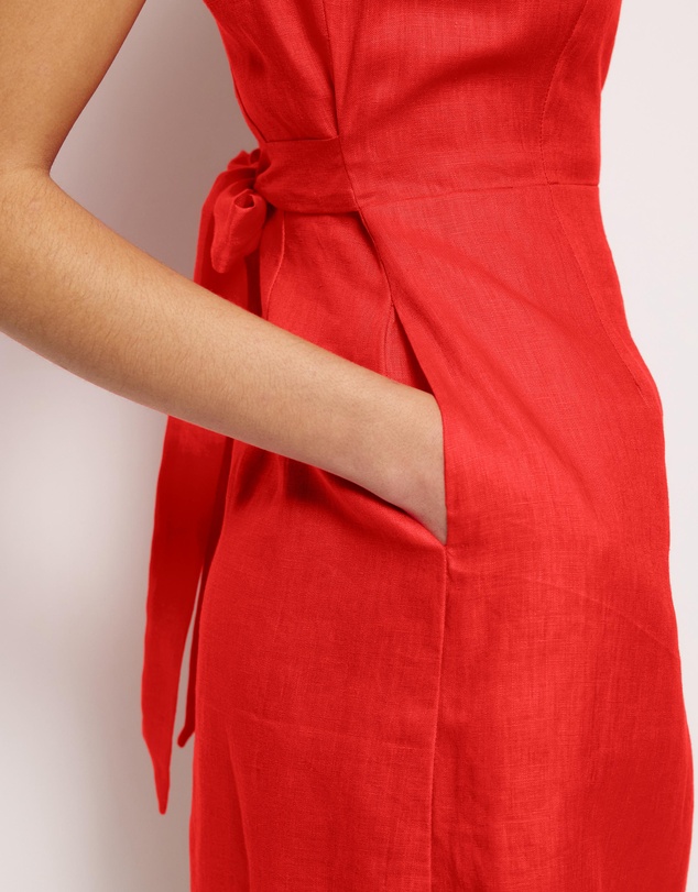 AERE - Kaili Linen Square Neck Mini Dress