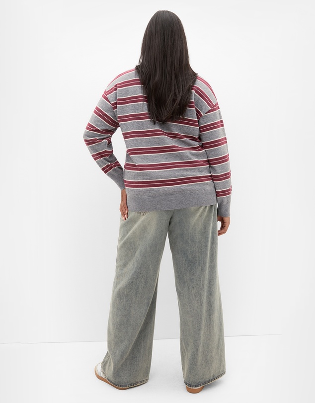 City Chic - Rugby Stripe Knit Jumper