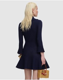 Self Portrait - Shell Embellished Knit Mini Dress