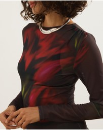 Atmos&Here - Imogen Asymmetrical Mesh Top