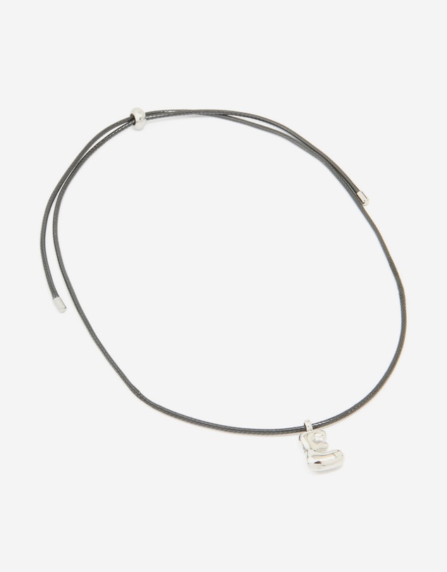 Lovisa - Waterproof Stainless Steel Large Bubble Letter E Cord Necklace