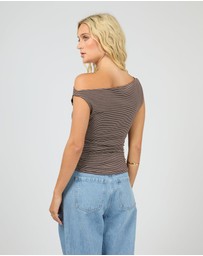 All About Eve - Kylie Stripe Top Brown