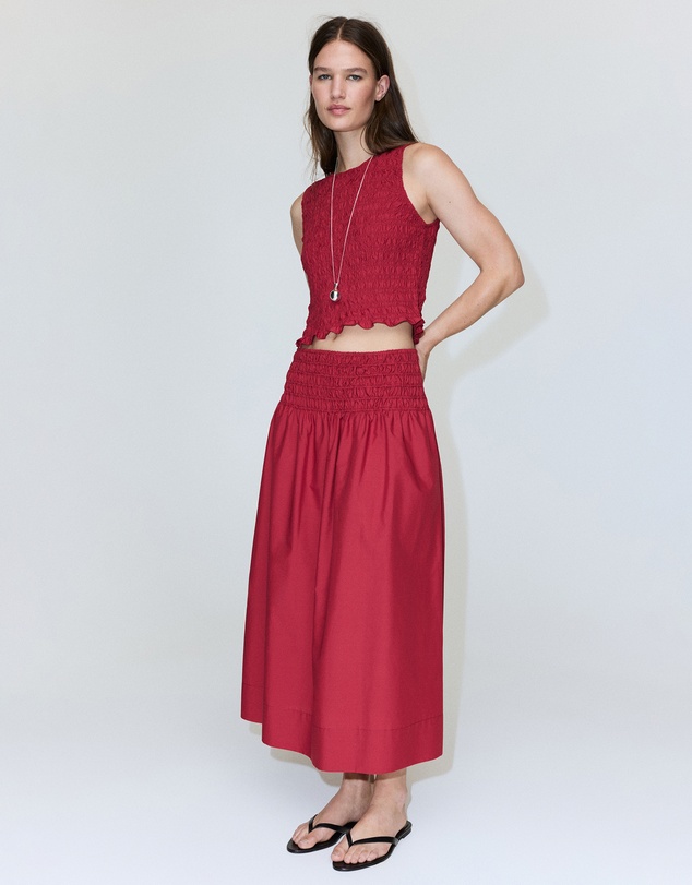 M.N.G - Lyocell Skirt with Ruched Waist