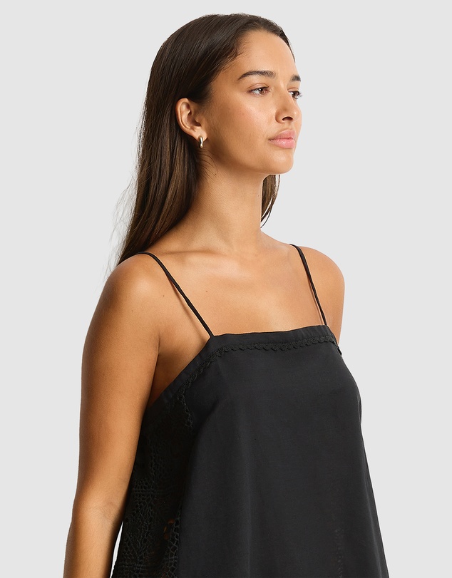 Sea Level Australia - Shore Linen Panelled Bandeau Lace Short Dress