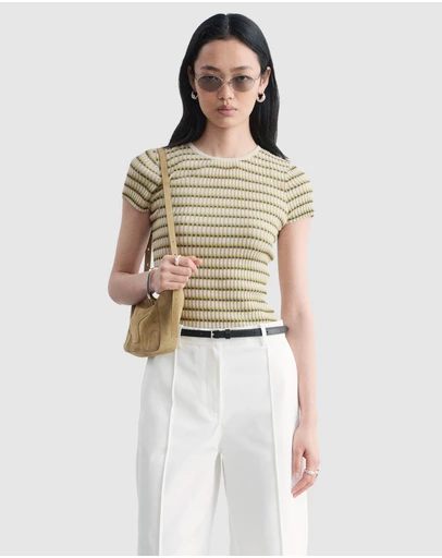 & Other Stories - Striped Rib-Knit T-Shirt