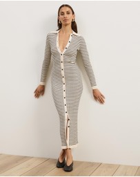 Atmos&Here - Jacie Long Sleeve Knit Stripe Dress