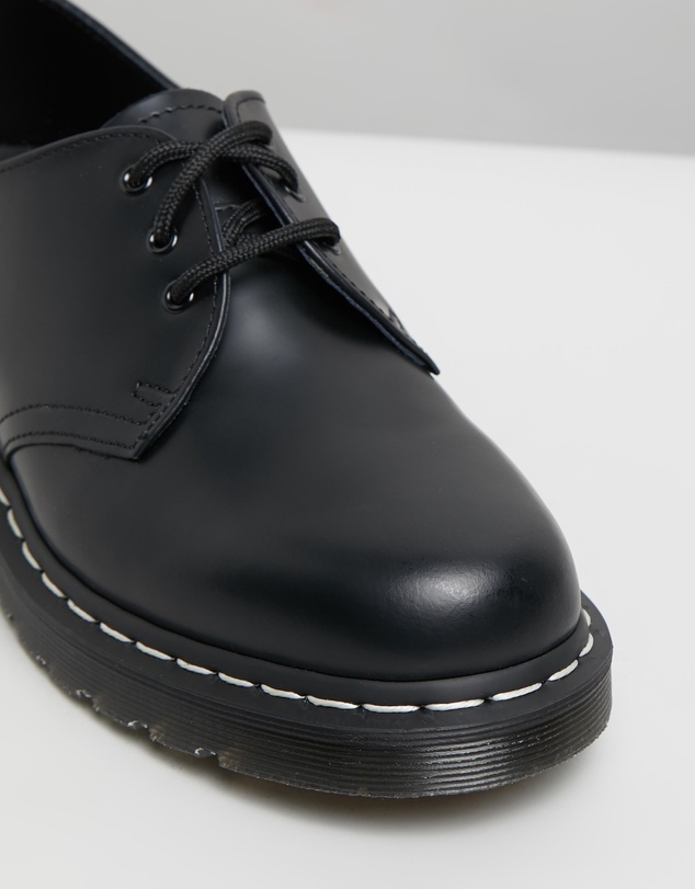 Dr Martens - Unisex 1461 White Stitch 3-Eye Shoes