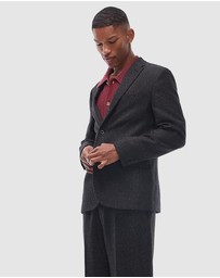 Topman - Slim Salt and Pepper Wool Mix Suit Jacket