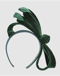 Max Alexander - Large Green Velvet Bow Racing Fascinator